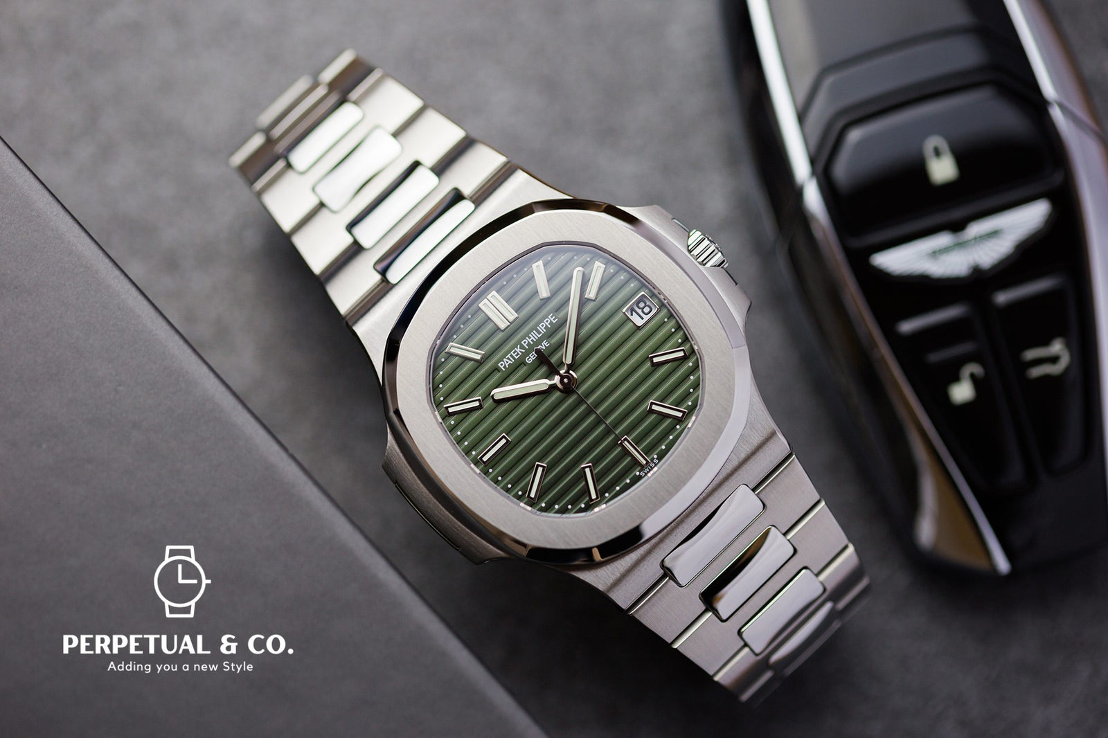 RUBBER STRAP FOR PATEK PHILIPPE NAUTILUS - OLIVE GREEN
