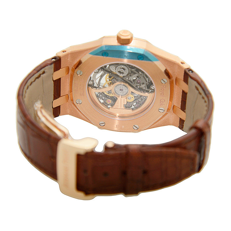 Audemars Piguet 15305OR.OO.D088CR.01 Royal Oak Openworked Selfwinding 39mm  Black Skeleton Rose Gold Leather